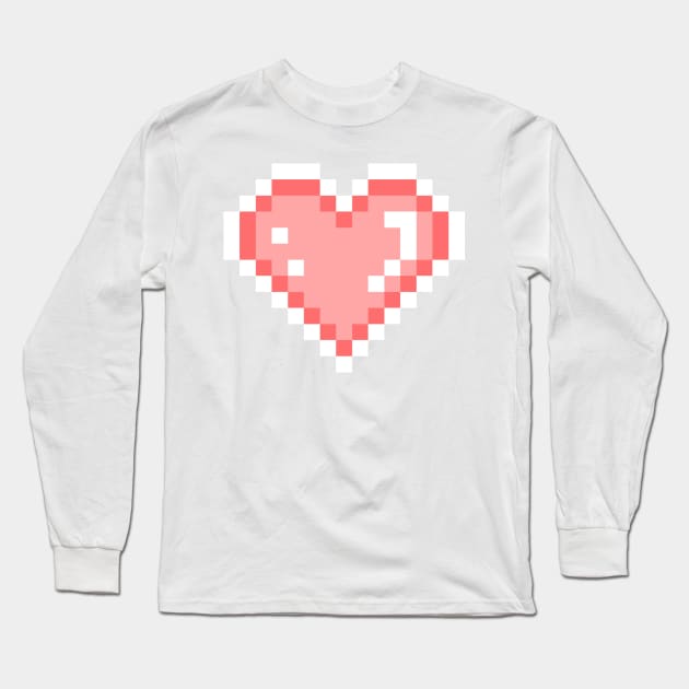 Pixel Hearts Pattern Long Sleeve T-Shirt by MacSquiddles